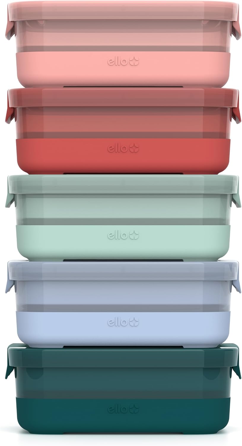 5 Pack Plastic Meal Prep Containers, 3.7 Cup, 10 Pieces, Melon